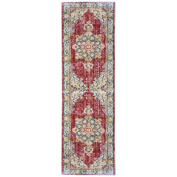 Century 3 ft. X 8 ft. Red Medallion Area Rug