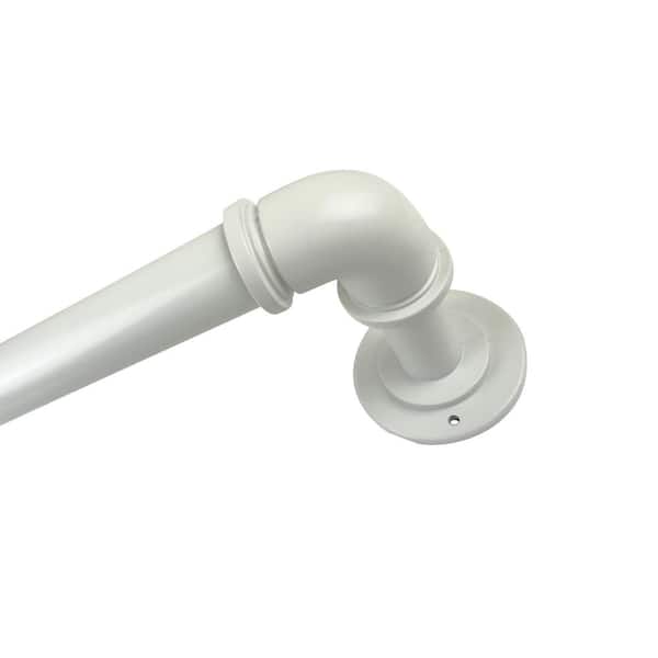 1 in. Industrial 48 in. -84 in. Blackout Single Curtain Rod in White