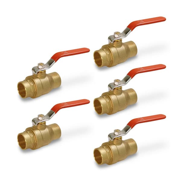 The Plumber's Choice Premium Brass Gas Ball Valve, with 1 in. SWT Connections (5 Pack)