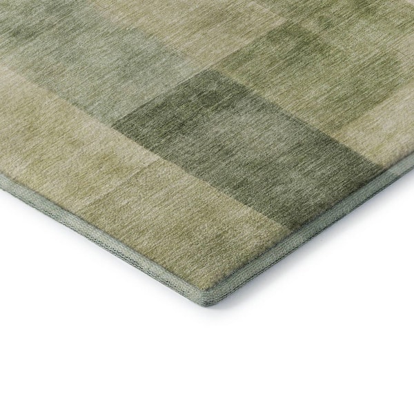 Mayfield Premium Machine Washable Abstract AMF1261 Aloe 8 ft. x 10 ft. Area Rug