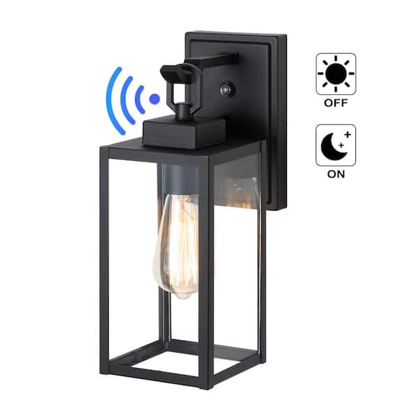 C Cattleya 1-Light Matte Black Dusk to Dawn Outdoor Wall Lantern Sconce ...