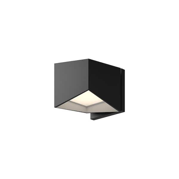 KUZCO Cubix 5 in. 1-Light 11-Watt Black/White Integrated LED Wall Sconce