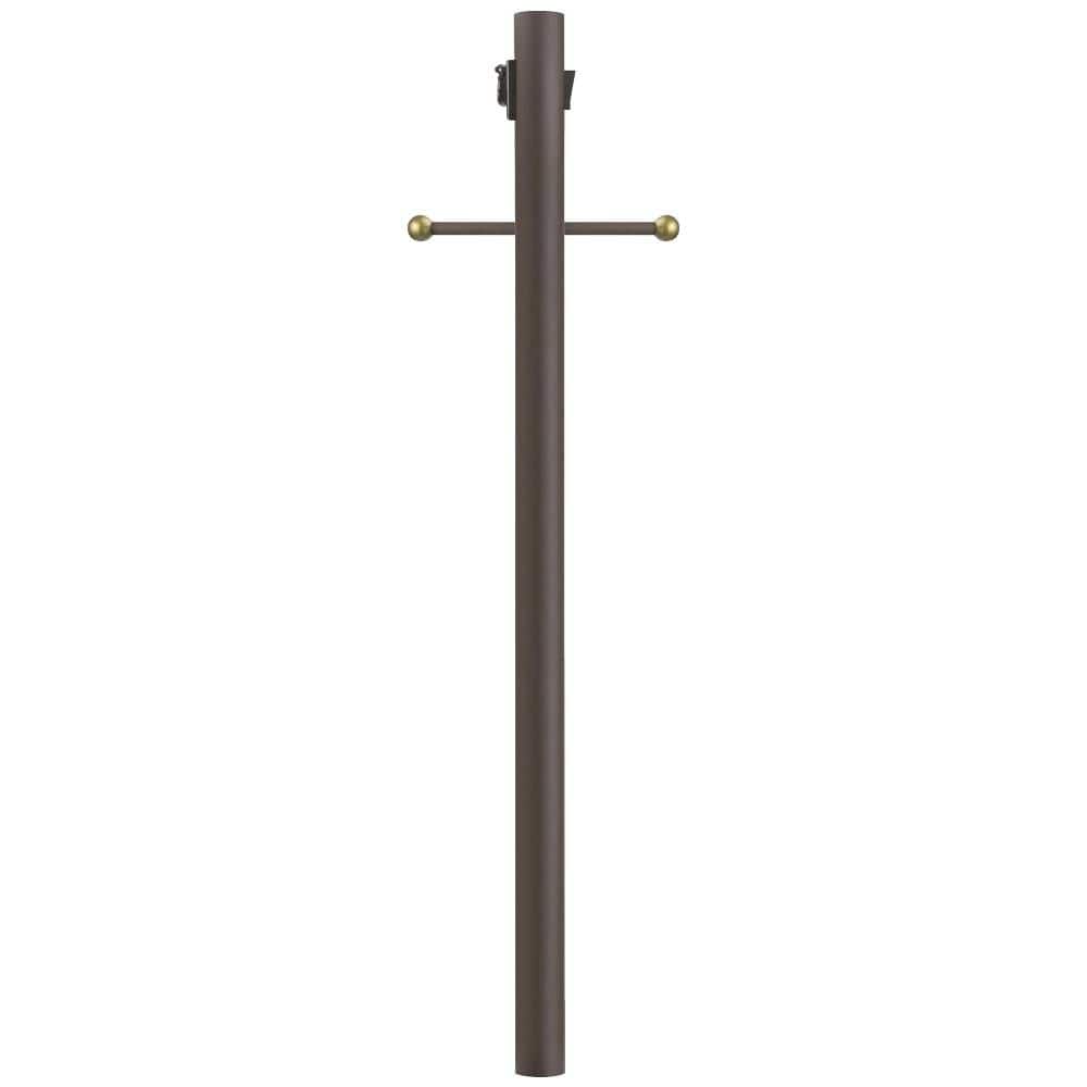 7 ft. Bronze Outdoor Lamp Post, Traditional Direct Burial Light Pole with Cross Arm and Grounded Convenience Outlet price history on PriceWatchPro