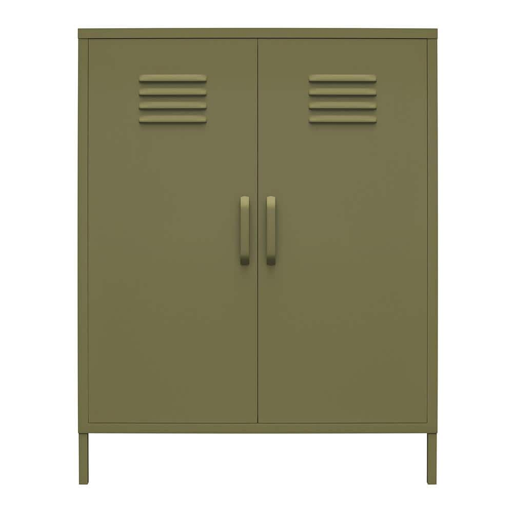 Ameriwood Home Bonanza Olive 2-Door Metal Locker Storage Cabinet ...