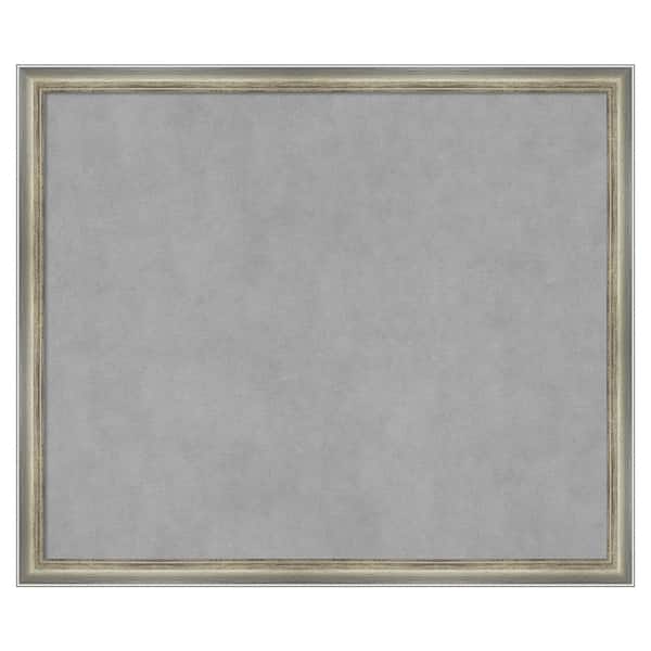 Amanti Art Salon Scoop Silver 26 in. x 22 in Framed Magnetic Board