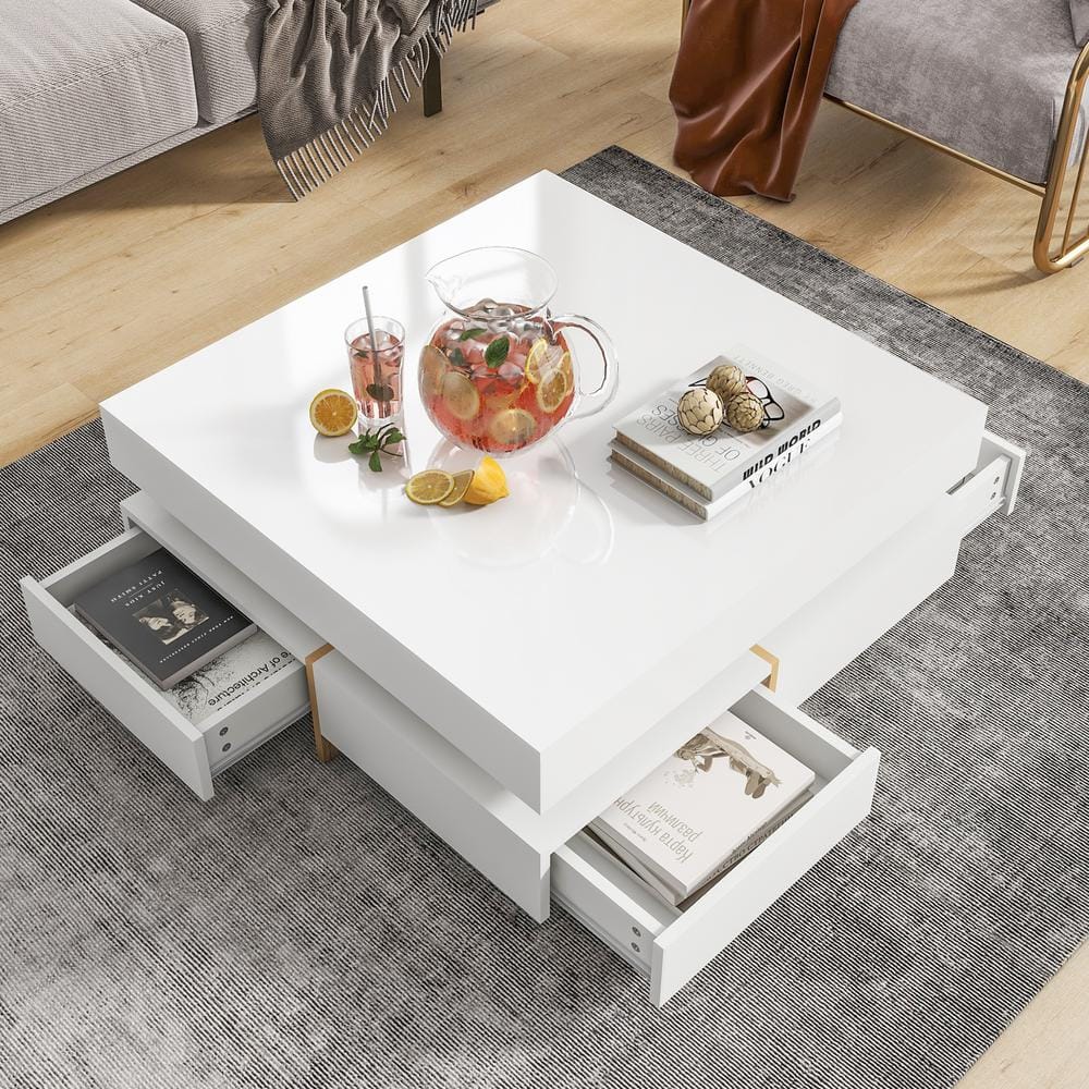 Harper & Bright Designs Modern High Gloss 31.5 in. White