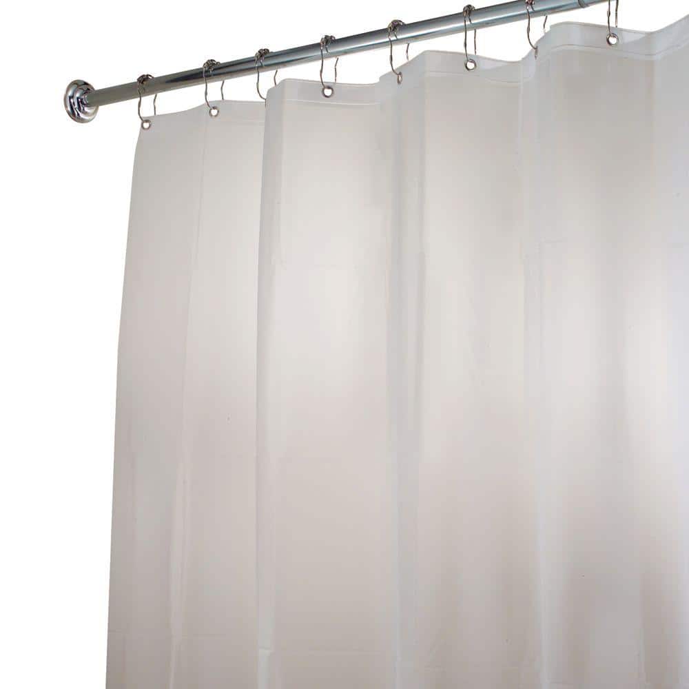 Interdesign Eva Long Shower Curtain Liner In Clear Frost 15162 The Home Depot Eva Long Shower Curtain Liner, Long Shower Curtain Liner 72 X 78