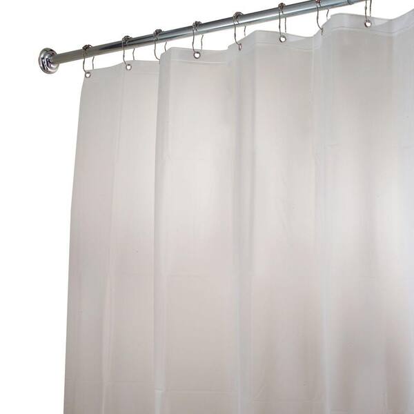 Interdesign Eva Long Shower Curtain Liner In Clear Frost 15162 The Home Depot - Extra Long Fabric Shower Curtain Liner 84