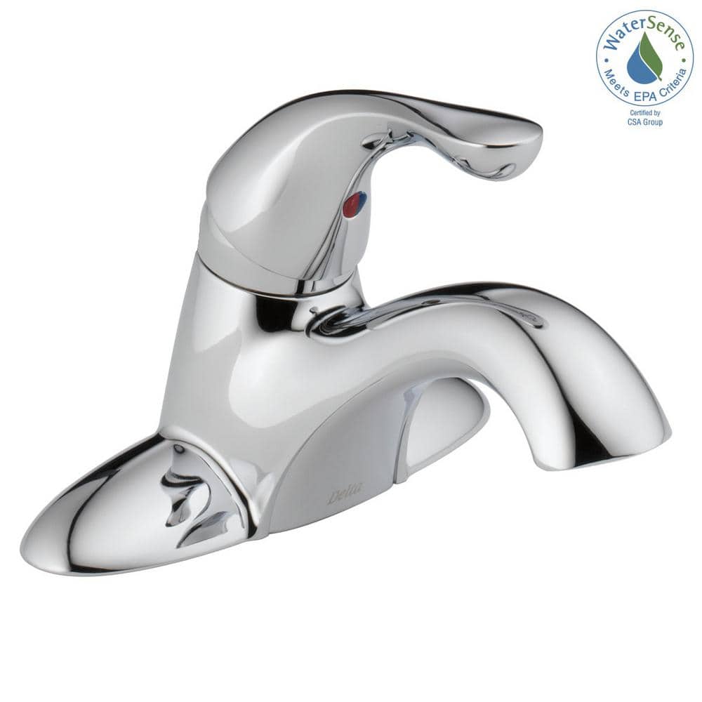 Sleek Modern Chrome Centerset Bathroom Faucet with Drain Assembly