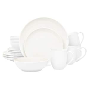 Colorwave White 16-Piece Coupe (White) Stoneware Dinnerware Set, Service For 4