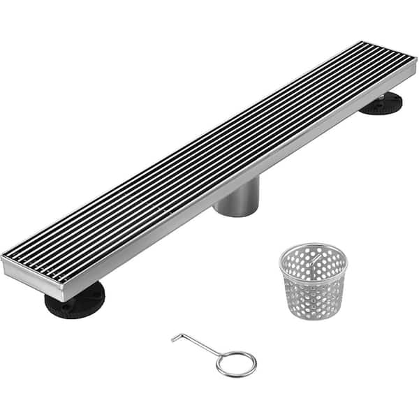 36 in. Linear Stainless Steel Shower Drain - Bar Pattern