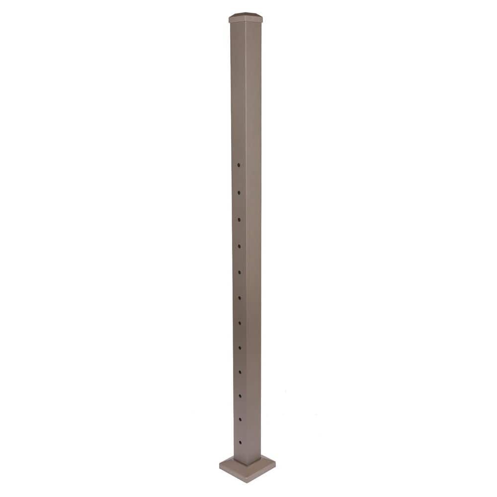 Cable Rail 2-1/2 in. x 2-1/2 in. x 54 in. Weathered Brown Aluminum Stair Bottom Post for Cable Railing System price history on PriceWatchPro