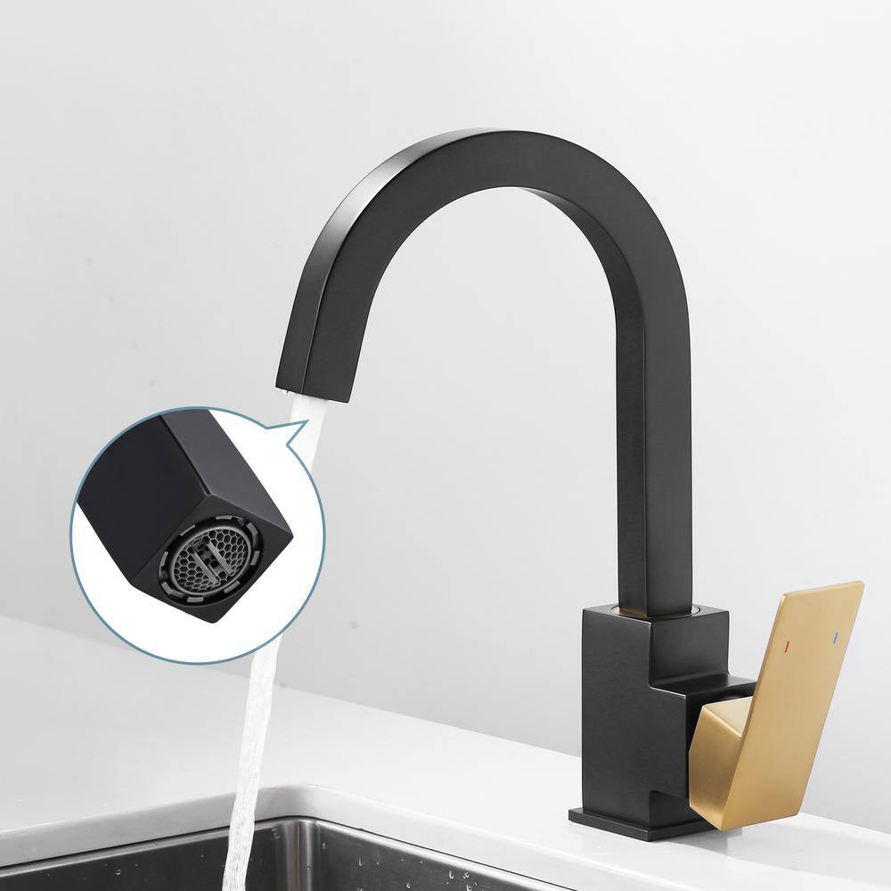 Black and Gold Stainless Steel Single Handle Bar Faucet