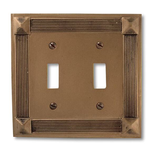 AMERELLE Gold 2-Gang Toggle Wall Plate (1-Pack)