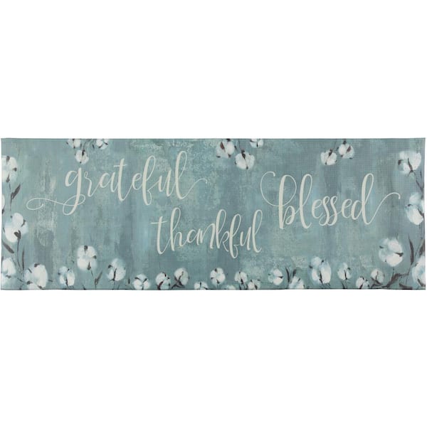 J&V TEXTILES Grateful Thankful Bless 19.6 in. x 55 in. Anti-Fatigue Kitchen  Runner Rug Mat SCNC03 - The Home Depot