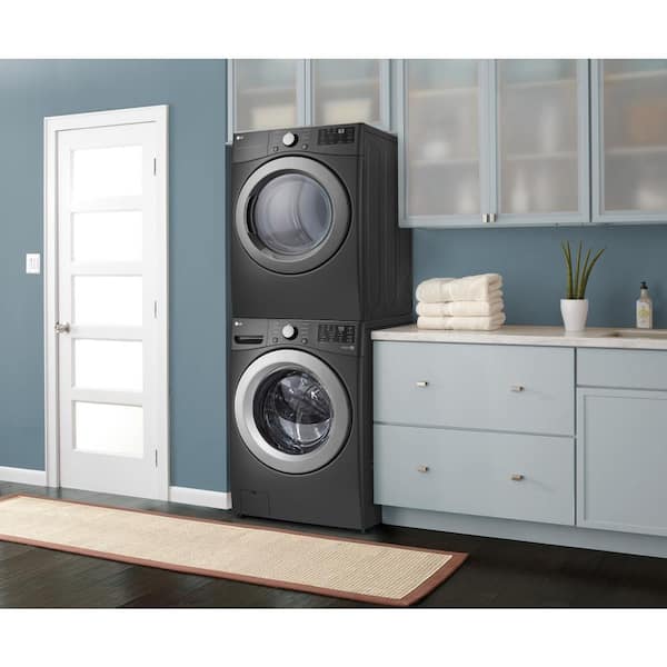 LG 7.4 cu. ft. Vented Stackable Gas Dryer in Middle Black