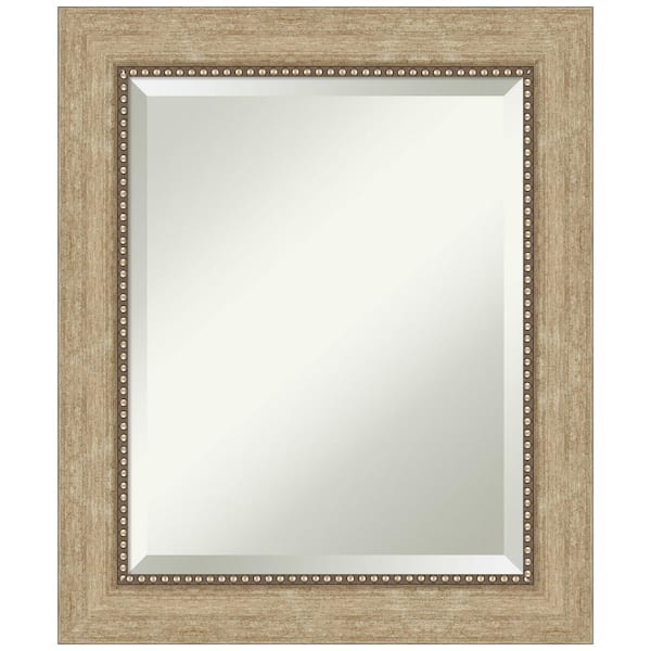 Amanti Art Astor 21 in. x 25 in. Modern Rectangle Framed Champagne Bathroom Vanity Mirror