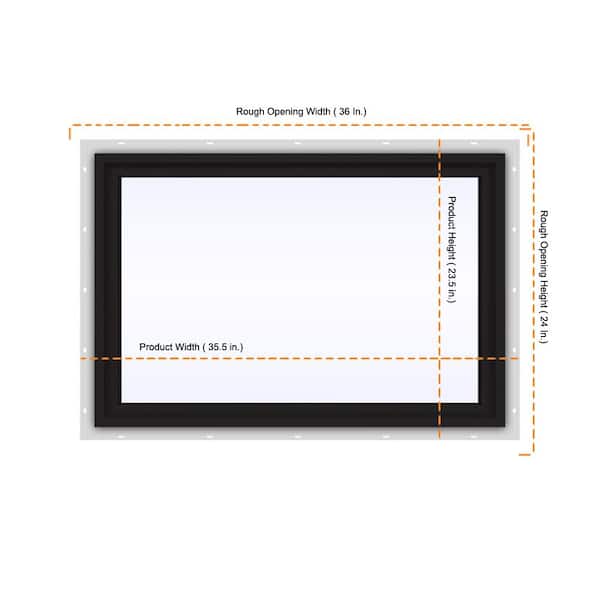 JELD-WEN 36 in. x 24 in. V-4500 Series Black Exterior/White