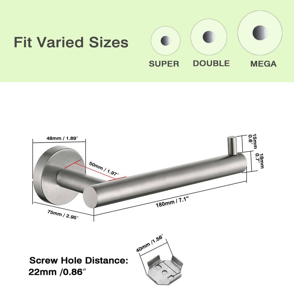 Brushed Nickel Stainless Steel Wall Mounted Toilet Paper Holder Set