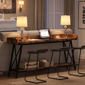 Turrella 70.9 in. Wood Extra Long Console Table Behind Couch, Narrow Sofa Table for Living Room