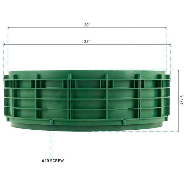 TIPISM リセッター ティップイズム 12 Tuf-Tite 20 in. x 6 in. Tall Septic Tank Riser 89-20RIS6 - The
