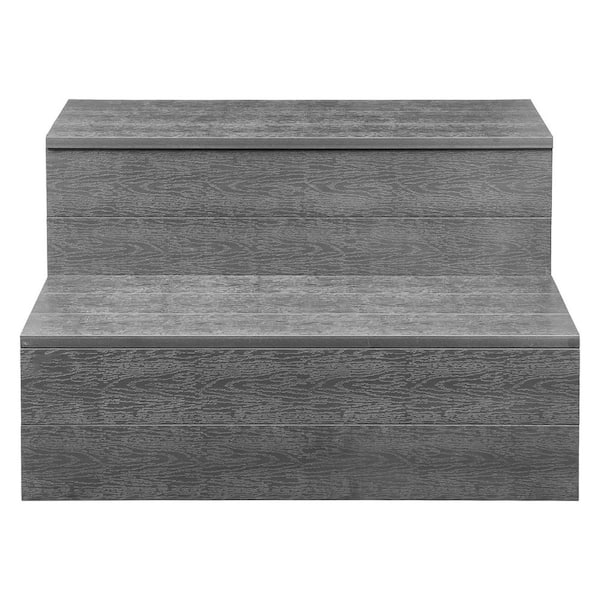 Hot Tub Steps 25 in. Wide Spa Outdoor Stairs 600 lbs. Capacity Pool Steps 2-Step HIPS for Above Ground Pool