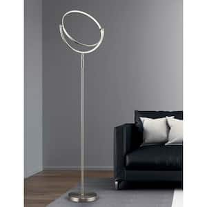 Circula 75 in. H Brushed Nickel Finish 28-Watt Dimmable LED Floor Lamp