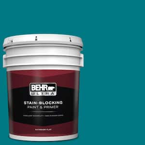 5 gal. #S-G-510 Beach Towel Flat Exterior Paint & Primer