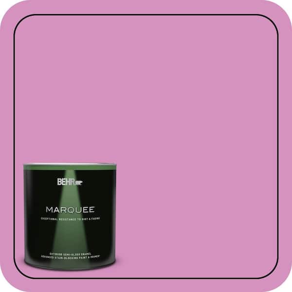 BEHR MARQUEE 1 qt. #680B-4 Pressed Flower Semi-Gloss Enamel Exterior Paint & Primer