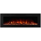 60 in. 1500W/750W Electric Fireplace Recessed Fireplaces with Remote, Overheating Protection, Touch Screen in Black