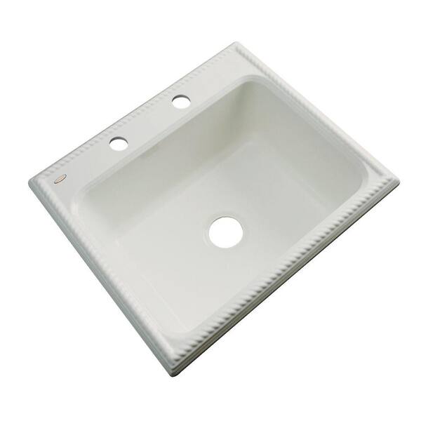 Thermocast Wentworth Drop-In Acrylic 25 in. 2-Hole Single Bowl Kitchen Sink in Tender Grey