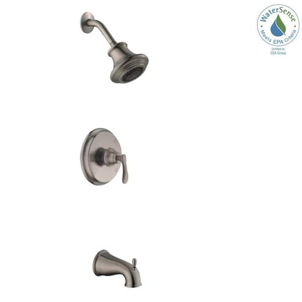 Design House Madison Single-Handle 1-Spray Tub and Shower Faucet in Satin Nickel