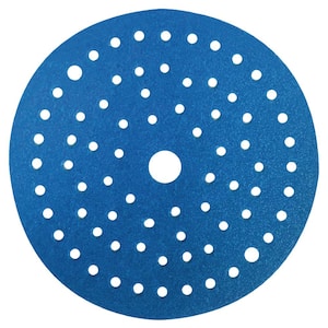 Blue Ceramic Hook and Loop Discs with Vacuum Holes, Grade: 40