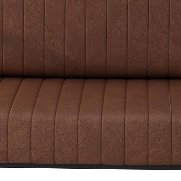 wetiny Brown PU Arm Chair with Metal Frame Extra-Thick Padded Backrest and Seat Cushion