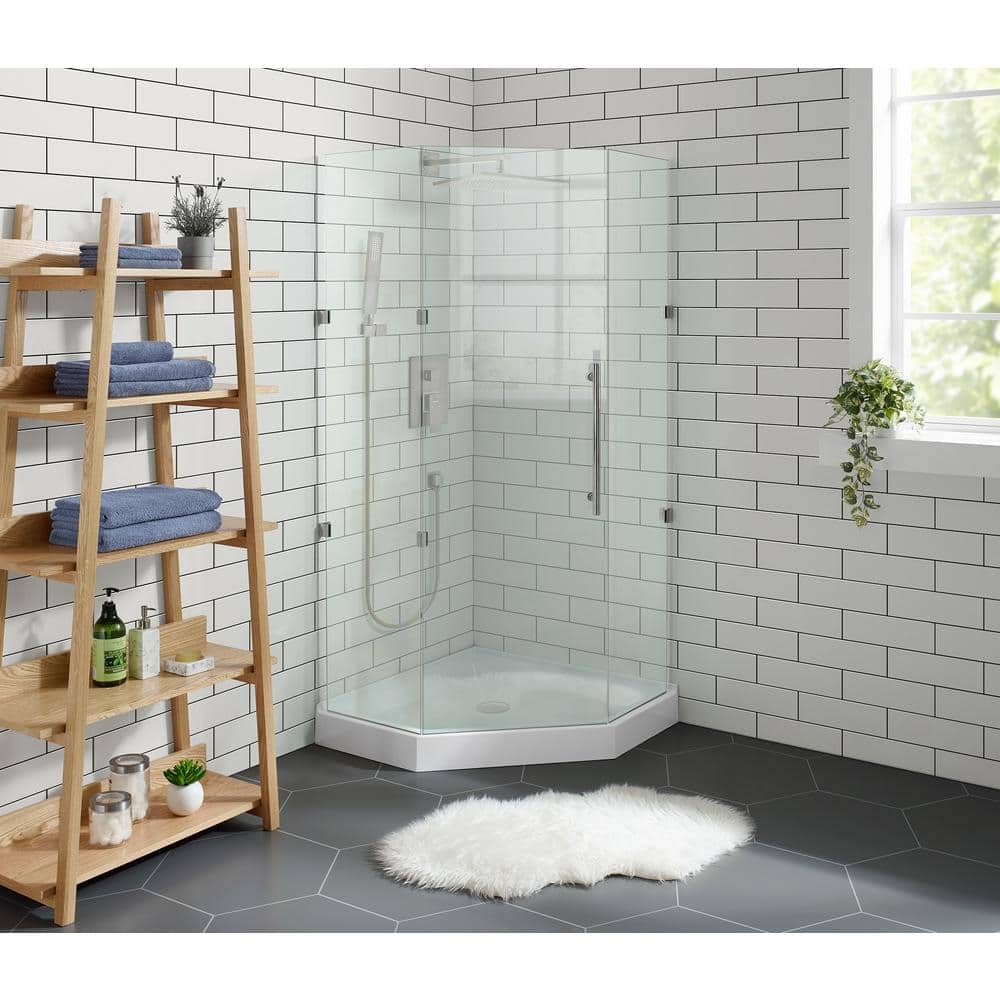 Voltaire 36" x 36" White Acrylic Neo-Angle Shower Base