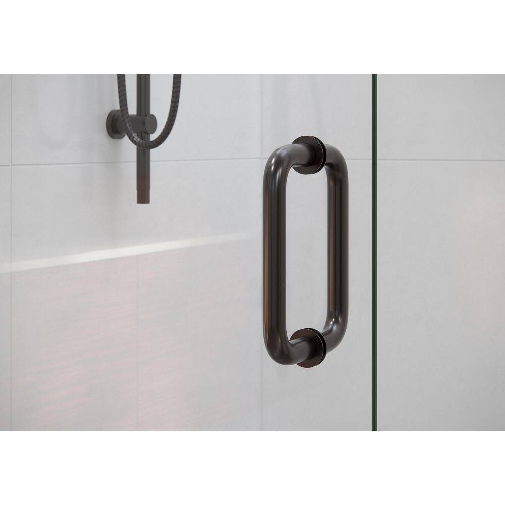 Albedo 78" Frameless Hinged Shower Door in Oil Rubbed Bronze