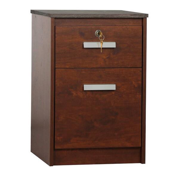 SAINT BIRCH Kenneth Cherry and Gray Oak File Cabinet SBSD4325MFCG