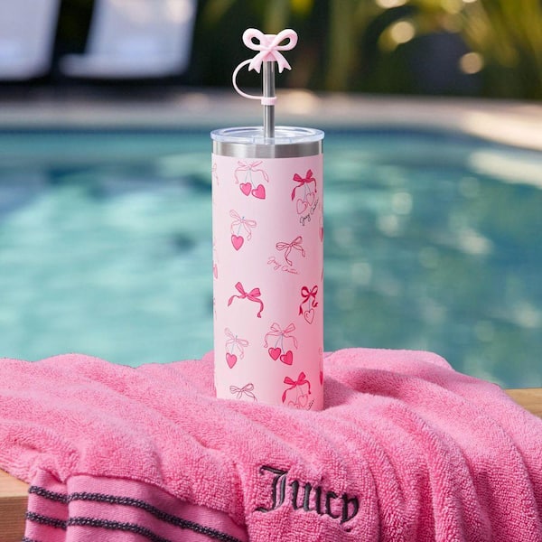JUICY COUTURE Couture Cup Set 24 oz. Hot Pink Stainless Steel
