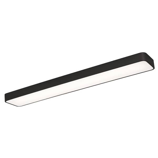 AFX Bailey 8 in. 2-Light Black LED Flush Mount with Black Acrylic Shade