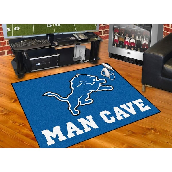 Detroit Lions Blue Man Cave 3 ft. x 4 ft. Area Rug