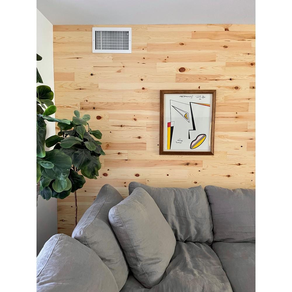 Blonde Pine Peel and Stick Wooden Wall Panels, 42" Length