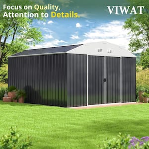 10 ft. W x 10 ft. D Metal Outdoor Storage Shed, Effortless Assembly Tool Shed with No Screws 100 sq. ft.