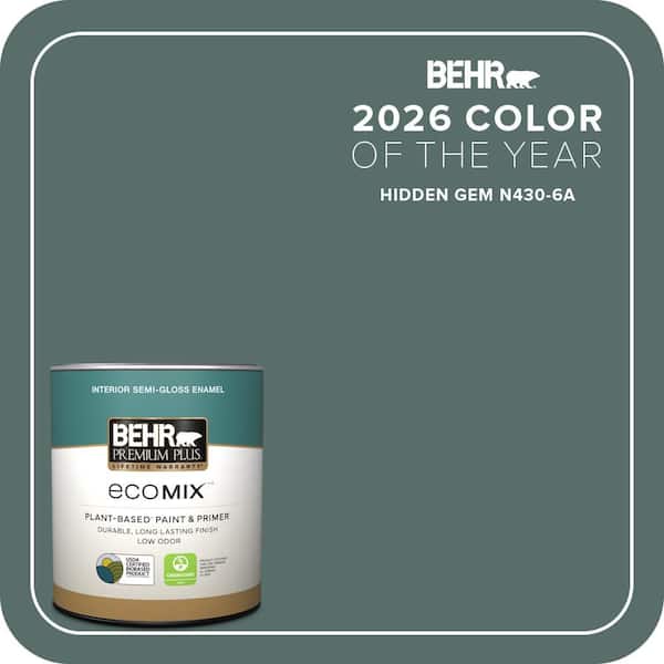 1 qt. #N430-6A Hidden Gem Semi-Gloss Enamel EcoMix Plant-Based Interior Paint & Primer