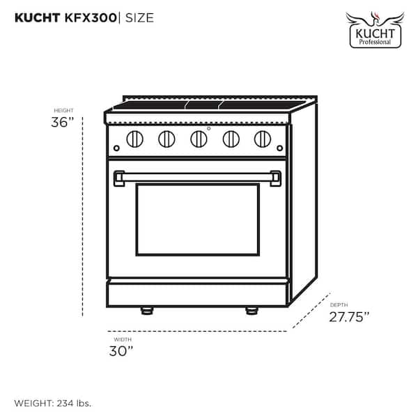 Kucht KFX 30-in 4 Burners 4.2-cu ft Convection Oven Freestanding