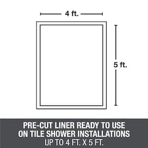 5 ft. x 6 ft. Gray PVC Shower Pan Liner