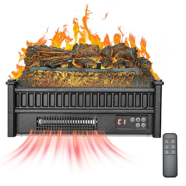 8.5 in. W, Electric Fireplace Log, Fireplace Insert Log Heater, with Remote Controller, 5 Adjustable Flame Brightness
