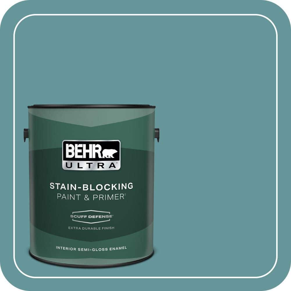 1 gal. #MQ6-33 Vintage Teal Extra Durable Semi-Gloss Enamel Interior Paint & Primer product image for price tracking