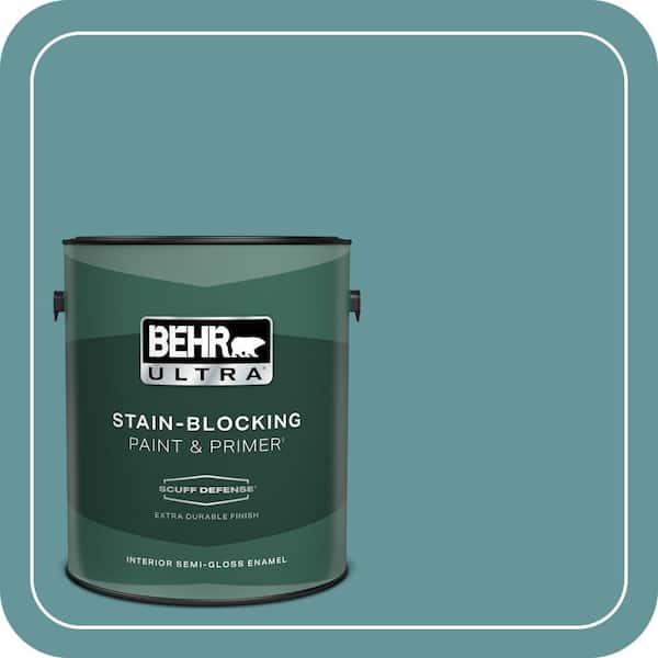 BEHR ULTRA 1 gal. #MQ6-33 Vintage Teal Extra Durable Semi-Gloss Enamel Interior Paint & Primer