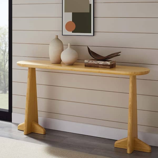 Wayne 60 in. Sand Specialty Bamboo Wood Console Table