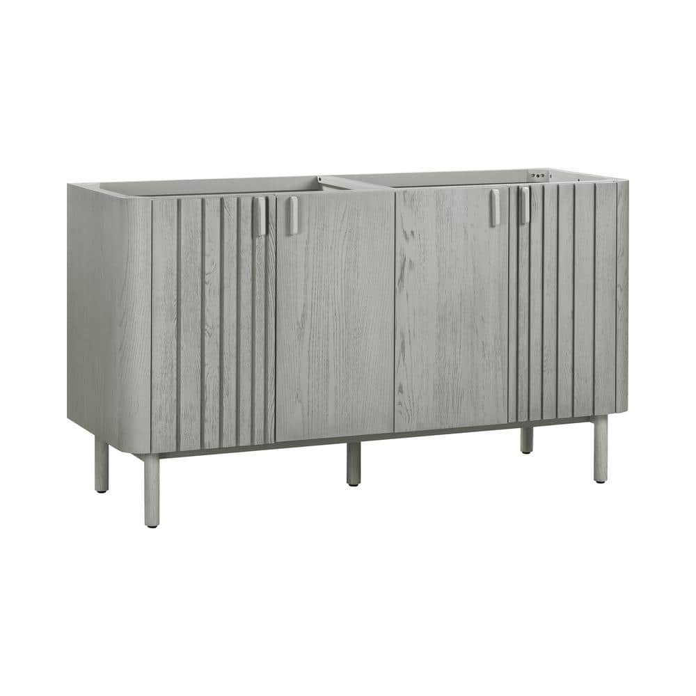 Blakely 60-Inch Gray Oak Double Bathroom Vanity Base